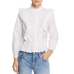 Birds Of Paradis Womens Victorian Ruffled Blouse, white, M